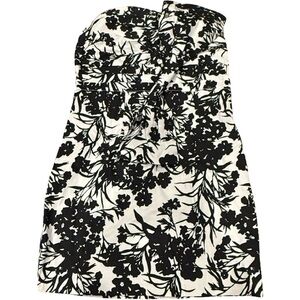 Elegant One Shoulder Floral Dress in Black and White
